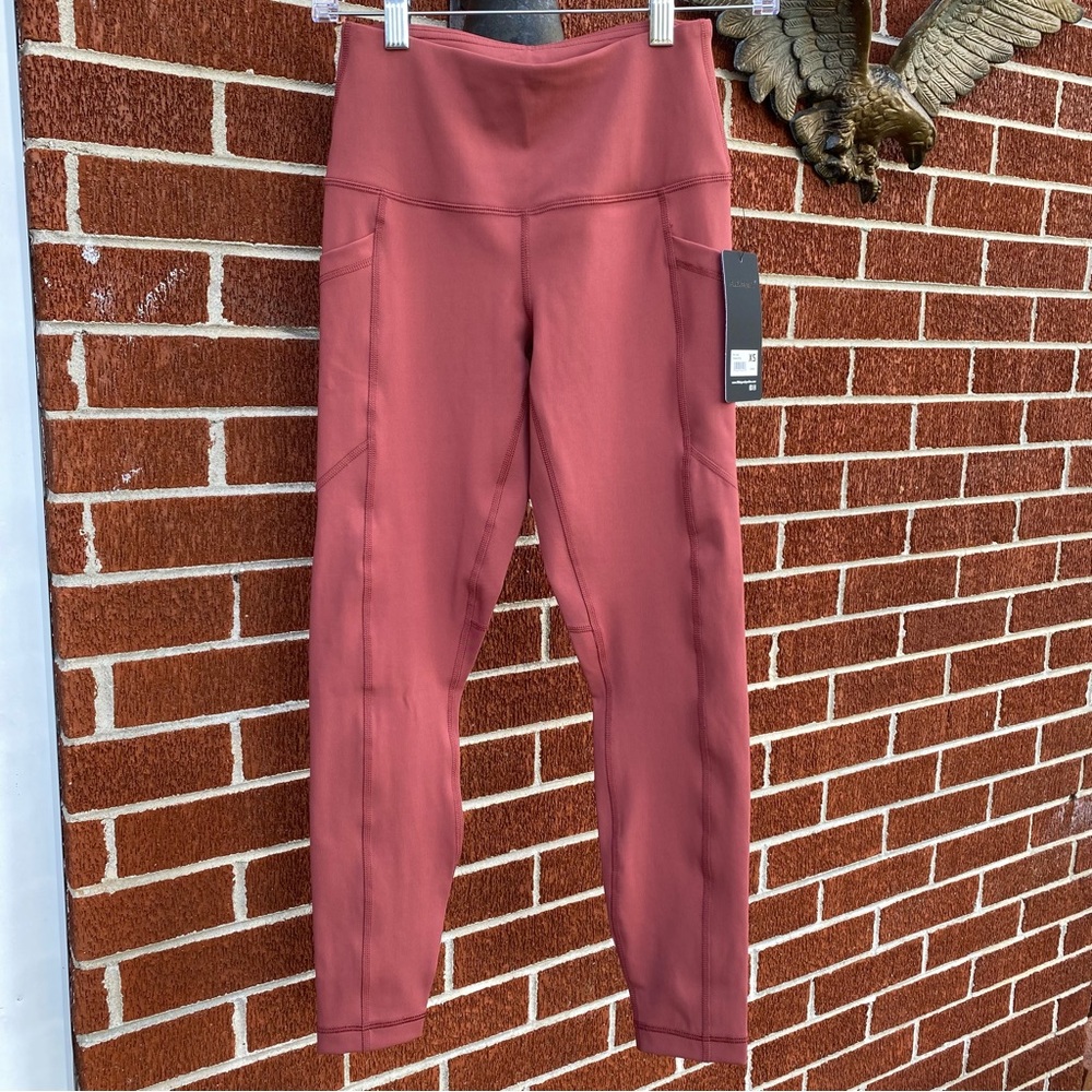90 Degree by Reflex Terracotta Leggings/Yoga Pants Hi Rise Side Pockets XS NWT